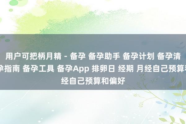 用户可把柄月精 - 备孕 备孕助手 备孕计划 备孕清单 备孕指南 备孕工具 备孕App 排卵日 经期 月经自己预算和偏好
